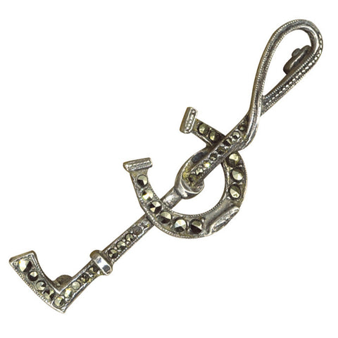 Horse Shoe & Whip Stock Pin