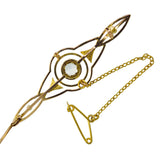 Aquamarine & Pearl Stock Pin