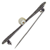 Marcasite & Pearl Stock Pin