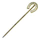 Pearl Set Horseshoe Stick Pin