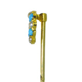 Turquoise & Pearl Horseshoe Stick Pin