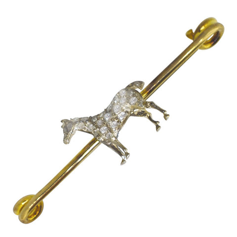 Diamond Set Horse Stock Pin