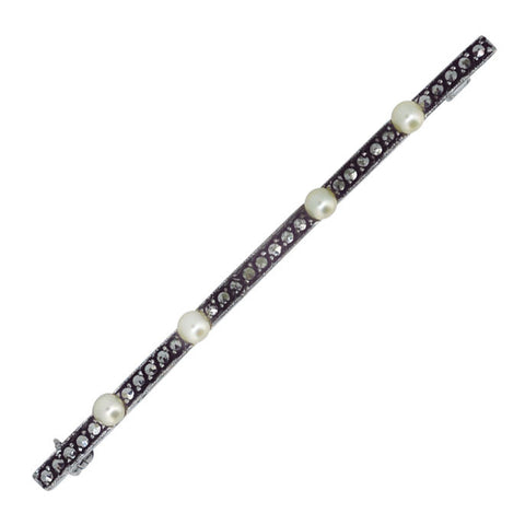 Marcasite & Pearl Stock Pin