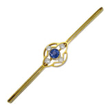 Sapphire & Pearl Stock Pin