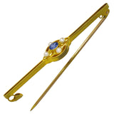 Sapphire & Pearl Stock Pin