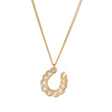 Pearl Horse Shoe Pendant Necklace