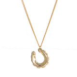 Pearl Horse Shoe Pendant Necklace