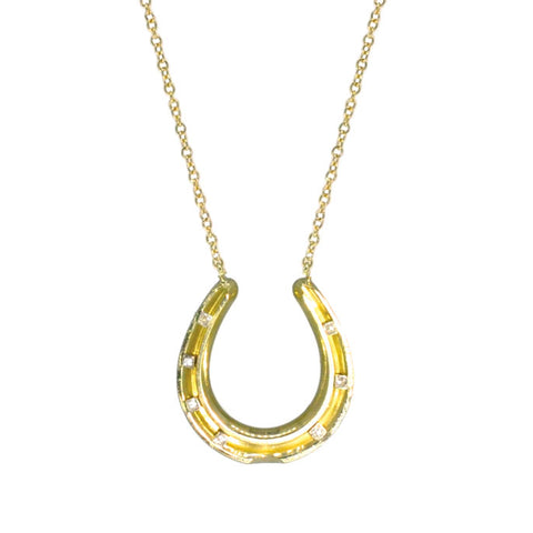 Diamond Set Horse Shoe Necklace