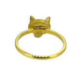 Gold Fox Head Ring