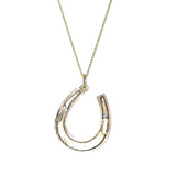 Garnet & Diamond Horse Shoe Necklace
