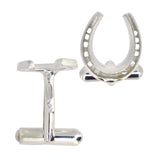 Silver Horse Shoe Cuff Links