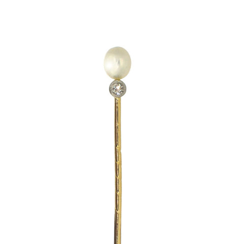 Pearl & Diamond Tie Pin