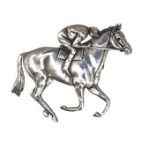 silver racehorse brooch