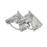 silver horse head brooch