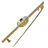 Sapphire & Pearl Stock Pin