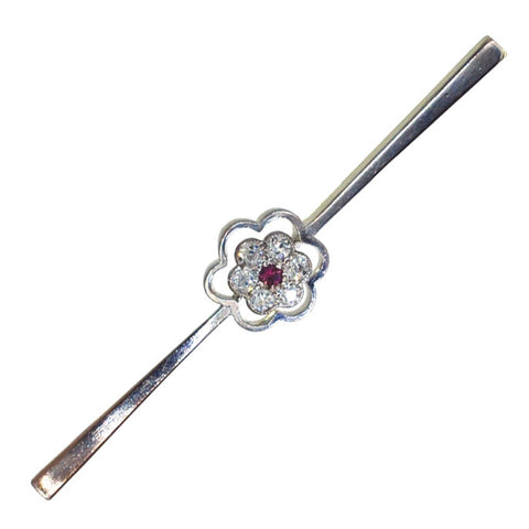 Diamond & Ruby Daisy Stock Pin