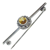 Citrine & Marcasite Stock Pin