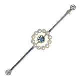 Aquamarine, Pearl & Diamond Stock Pin