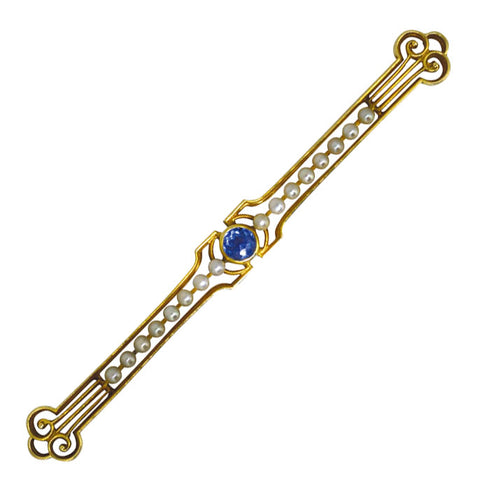 Sapphire & Pearl Stock Pin