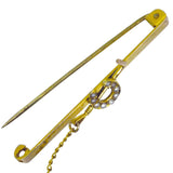 Pearl Horse Shoe Stock Pin