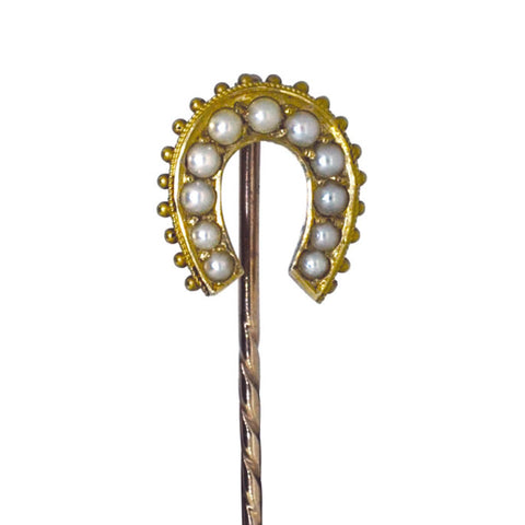 Pearl Horse Shoe Tie Pin