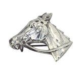 vintage silver horse head brooch