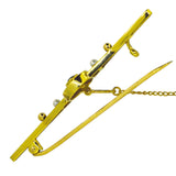 Sapphire & Pearl Stock Pin