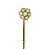 pearl and diamond tie pin