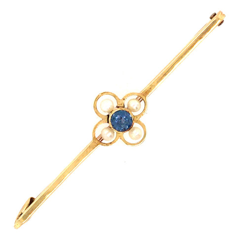 Sapphire & Pearl Stock Pin