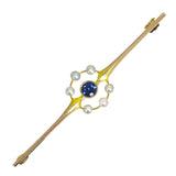 Sapphire & Pearl Stock Pin