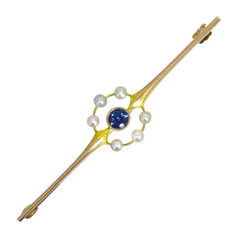 Sapphire & Pearl Stock Pin