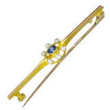 Sapphire & Pearl Stock Pin