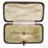 Sapphire & Pearl Stock Pin