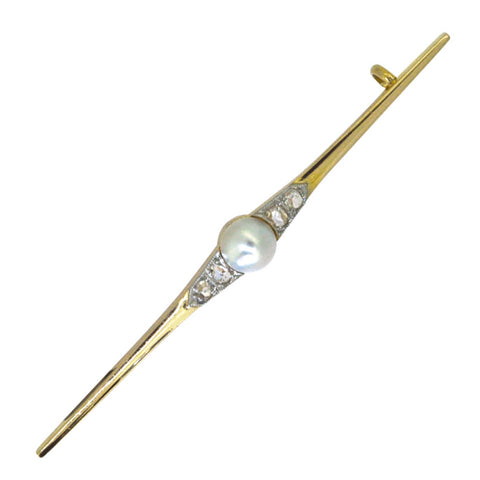 Pearl & Diamond Stock Pin