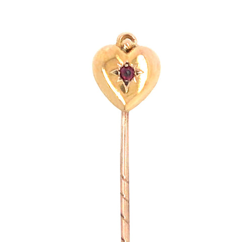 Gold Heart Tie Pin