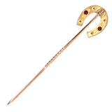 Ruby & Pearl Horse Shoe Tie Pin