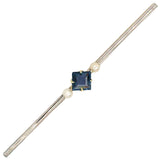 Sapphire & Pearl Stock Pin