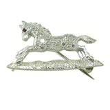 Vintage Diamond Horse Brooch
