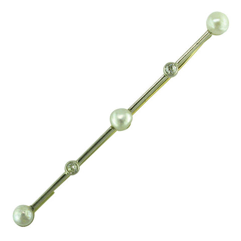 Pearl & Diamond Stock Pin