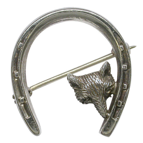 Horse Shoe & Fox Brooch