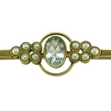 Aquamarine & Pearl Stock Pin